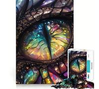 Puzzle da 1000 pezzi con occhio di drago arcobaleno per adulti, gioco di logica antistress, taglio di precisione, regalo per le festività (38x26cm)