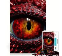 Puzzle da 1000 pezzi con occhio di drago rosso per adolescenti, gioco di logica fine, divertimento rilassante, decorazione da parete con bordi puliti (38x26cm)