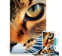 Puzzle da 1000 pezzi con occhio di gatto,primo piano,incastro perfetto,arte che stimola la mente,gioco per il relax,decorazione natalizia da parete (38x52cm)