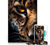 Puzzle da 1000 pezzi con occhio di ghepardo in primo piano, ideale per adolescenti, con design logico, divertente e dai bordi trasparenti, perfetto per il tempo libero e per collezionisti 38x52cm