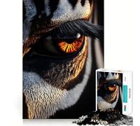 Puzzle da 1000 pezzi con occhio di tigre in primo piano, ideale per adolescenti, un gioco intelligente per trascorrere del tempo di qualità insieme, con tagli precisi e pezzi da collezione 50x75cm