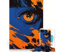 Puzzle da 1000 pezzi con occhio in stile anime astratto,divertente per allenare la mente,con incastri precisi e senza spazi vuoti,ideale per creare un legame con i propri cari (50x75cm)