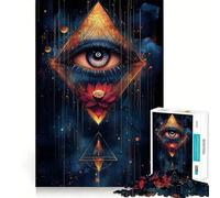 Puzzle da 1000 pezzi con occhio onniveggente e loto per adulti,esercizio mentale,taglio di precisione,bordi lisci,rilassante attività di gruppo al chiuso (50x75cm)