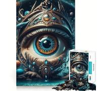 Puzzle da 1000 pezzi con occhio surreale e paesaggio per adolescenti, gioco di logica e divertimento rilassante con bordi lisci, regalo creativo 38x52cm