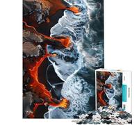 Puzzle da 1000 pezzi con oceano vulcanico e lava ideale per compleanni Natale ma anche come gioco divertente e umoristico per tutta la famiglia dai 14 anni in su (38x52cm)