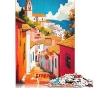 Puzzle da 1000 pezzi con olio di Granada, livello di difficoltà per adulti, rafforza i rapporti tra i membri della famiglia (38x26 cm)