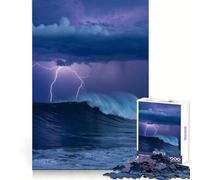 Puzzle da 1000 pezzi con onda oceanica tempestosa e fulmine per adulti e ragazzi ideale per migliorare la memoria favorire il rilassamento e creare un'atmosfera rilassante perfetto come regalo