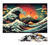 Puzzle da 1000 pezzi con onde del mare giapponesi, in legno, per adulti, ideale come regalo per adolescenti, coppie e amici, per compleanni e Natale, 50x75CM / 19,68x29,52 pollici.