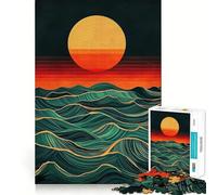 Puzzle da 1000 pezzi con onde dell'oceano al tramonto per adulti, gioco rilassante e divertente, taglio di alta qualità, regalo di compleanno 38x52cm