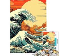 Puzzle da 1000 pezzi con onde giganti stile giapponese per adulti ideale per il relax l'analisi e la logica Perfetto come regalo per tutta la famiglia (dimensioni 50x75cm)