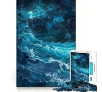Puzzle da 1000 pezzi con onde oceaniche celestialiGioco di squadra perfetto per stimolare la mente,divertente e rilassante,ideale come regalo di Natale (50x75cm)