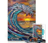 Puzzle da 1000 pezzi con onde oceaniche e macchie di mare per adulti, ideale per il relax e il gioco di logica, perfetto come regalo di Natale (38x26cm)