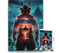 Puzzle da 1000 pezzi con opere d'arte di guerrieri samurai, gioco divertente per lo sviluppo cognitivo, regalo speciale per una celebrazione premurosa, dimensioni 38x52cm