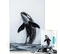 Puzzle da 1000 pezzi con orca che salta fuori dall'acqua per adulti, un gioco stimolante per la mente e un'oasi di tranquillità Pezzo da collezione di alta qualità (38x26cm)