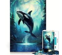 Puzzle da 1000 pezzi con orca e tema "Mare Incantato" per adulti, gioco cognitivo per momenti di condivisione e assemblaggio, ideale come regalo di Babbo Natale (38x26cm)