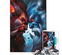 Puzzle da 1000 pezzi con orchi rossi e blu gioco avvincente per coltivare la pazienza gioco educativo antistress regalo di compleanno (dimensioni 50x75cm)