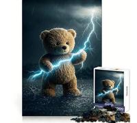 Puzzle da 1000 pezzi con orsacchiotto e potere del fulmine per adulti, puzzle di memoria, sollevamento lento, divertimento, assemblaggio dell'immagine, regalo creativo 50x75cm
