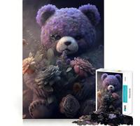 Puzzle da 1000 pezzi con orsacchiotto sinistro per adulti, gioco intelligente per interni, taglio liscio, Babbo Natale, scegli il tuo desiderio 38x26cm