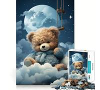 Puzzle da 1000 pezzi con orsacchiotto sulle nuvole per ragazzi, stimola la memoria, rilassa e migliora la concentrazione Bordo preciso 38x26cm