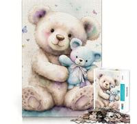 Puzzle da 1000 pezzi con orsetti di peluche che si abbracciano, ideale per adolescenti Gioco di logica stimolante per il relax, con bordi chiari Sorpresa di compleanno 38x26cm