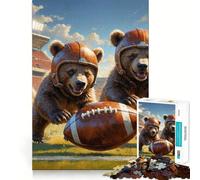 Puzzle da 1000 pezzi con orsetti,football americano old school,taglio preciso,arte creativa,gioco per la mente,facile da giocare,decorazione natalizia (50x75cm)