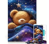 Puzzle da 1000 pezzi con orsetto addormentato e coperta stellata ideale per adolescenti un gioco che stimola la riflessione e regala tranquillità e divertimento Dimensioni precise perfetto come regalo