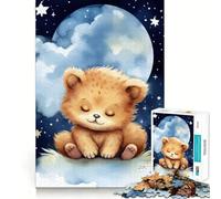 Puzzle da 1000 pezzi con orsetto addormentato per adulti e ragazzi, ideale per migliorare la memoria, per un relax leggero e piacevole, con tagli netti e un regalo delizioso 38x52cm