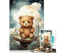 Puzzle da 1000 pezzi con orsetto,bordi sottili,puzzle logico,gioco di logica,svago,divertimento,regalo di compleanno (50x75cm)