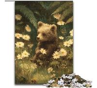 Puzzle da 1000 pezzi con orsetto bruno nella giungla per adulti e adolescenti, antistress, regalo divertente per trascorrere il tempo in casa (50x75cm)