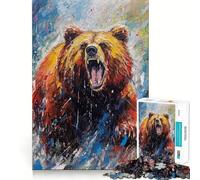 Puzzle da 1000 pezzi con orsetto da dipingere, ideale per adolescenti Gioco di logica, leggero e rilassante, con taglio perfetto e regalo perfetto (38x26cm)