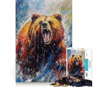 Puzzle da 1000 pezzi con orsetto da dipingere, ideale per ragazzi, gioco di intelletto, rilassante e di qualità, perfetto come regalo stagionale (50x75cm)