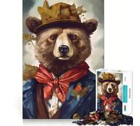 Puzzle da 1000 pezzi con orsetto,design alla moda,decorazione elegante,gioco per la concentrazione mentale,gioco per momenti di tranquillità,regalo di compleanno (38x52cm)