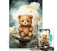 Puzzle da 1000 pezzi con orsetto,gioco di assemblaggio,stimolante per la mente,rilassante,regalo di compleanno (38x26cm)
