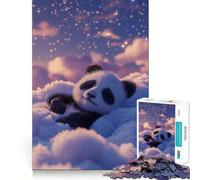 Puzzle da 1000 pezzi con orsetto panda addormentato, ideale per ragazzi, per migliorare la memoria, per un relax divertente e per una collezione di opere d'arte dai tagli netti 38x52cm