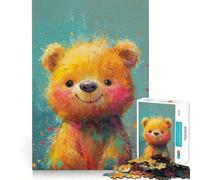 Puzzle da 1000 pezzi con orsetto sorridente a raggiera per adolescenti, gioco per l'esercizio mentale, relax e design, da assemblare, lista dei desideri di Babbo Natale 50x75cm