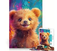 Puzzle da 1000 pezzi con orsetto sorridente per adolescenti, gioco di logica, antistress, taglio preciso, regalo artistico 38x26cm