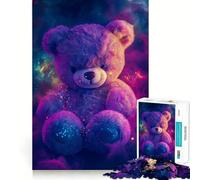 Puzzle da 1000 pezzi con orsetto viola nello spazio, ideale per ragazzi, stimolante per la mente e per tutta la famiglia Dimensioni precise, regalo memorabile (38x26cm)