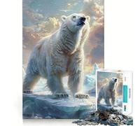 Puzzle da 1000 pezzi con orsi polari e ghiaccio per ragazzi, gioco di logica e antistress, taglio liscio, regalo memorabile (38x26cm)