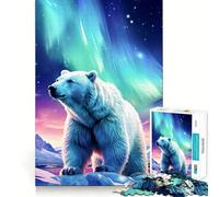 Puzzle da 1000 pezzi con orsi polari per ragazzi, ideale per migliorare la memoria, per un momento di svago facile e rilassante, con taglio preciso, perfetto per decorare la parete (50x75cm)