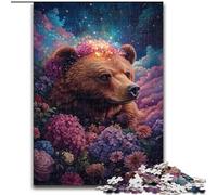 Puzzle da 1000 pezzi con orso bruno e rosa per adolescenti, regalo di compleanno per trascorrere il tempo in casa, regali, decorazione da parete per 14+ anni (26x38cm)