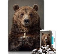 Puzzle da 1000 pezzi con orso bruno incrociato per adolescenti e adulti, gioco per famiglie, antistress, sfida difficile, regalo per amici e familiari, 50x75cm