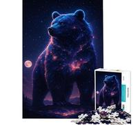 Puzzle da 1000 pezzi con orso cosmico e osservazione delle stelle Gioco avvincente per coltivare la pazienza antistress e regalo di compleanno (dimensioni 50x75cm)