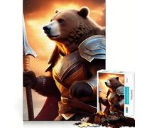 Puzzle da 1000 pezzi con orso e spada,tema fantasy,taglio preciso,gioco di abilità cognitive,gioco rilassante,regalo di compleanno (38x52cm)