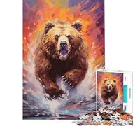 Puzzle da 1000 pezzi con orso grizzly attività divertenti da fare in casa decorazione per la casa gioco educativo adatto a persone dai 14 anni in su 50x75cm