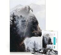 Puzzle da 1000 pezzi con orso,guardiano invernale,bordo perfetto,gioco intelligente,sfida,divertimento,gioco lento,regalo di compleanno (38x26cm)