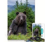 Puzzle da 1000 pezzi con orso nella foresta,gioco di precisione e cognitivo,ideale per il tempo libero e come regalo di Natale (38x52cm)