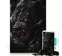 Puzzle da 1000 pezzi con orso nero arrabbiato,ideale per adolescenti,gioco di concentrazione mentale,bordi lisci e tagliati con precisione,perfetto come regalo di Natale (38x26cm)