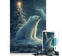 Puzzle da 1000 pezzi con orso polare albero di Natale e scena invernale ideale per adolescenti Gioco di logica stimolante ideale per una fuga rilassante Bordo trasparente regalo di compleanno