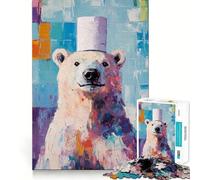Puzzle da 1000 pezzi con orso polare e cilindro per adolescenti, ideale per migliorare la memoria, favorire il rilassamento mentale e creare un regalo creativo (38x52cm)