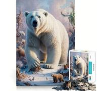 Puzzle da 1000 pezzi con orso polare e re del ghiaccio per adolescenti, ideale per migliorare la memoria, rilassarsi e creare un'atmosfera creativa (50x75cm)